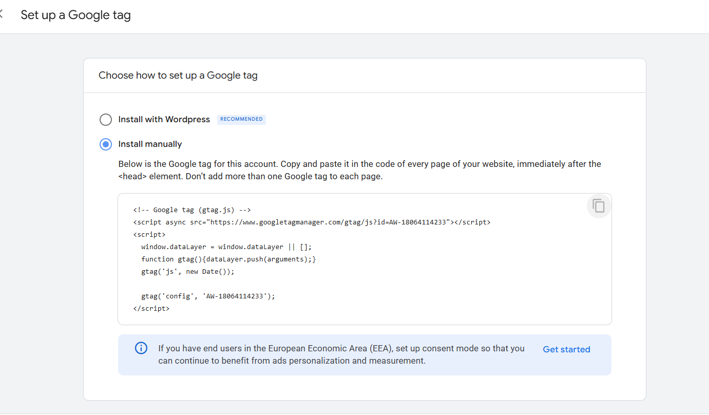Google Ads Conversion Setup Screenshot 15